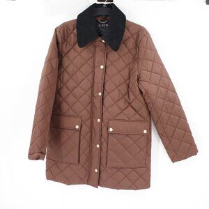 J Crew Jacket Womens Medium Tall Heritage Quilted Barn Coat Puffer Primaloft MT